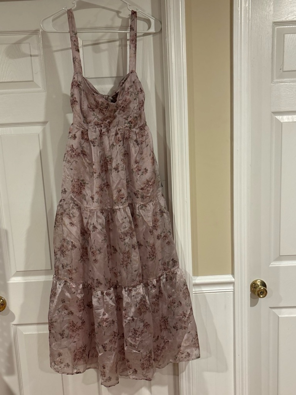 Lulu's Dusty Rose Floral Tiered Maxi Dress